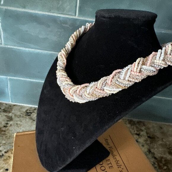 2/$18 SALE! Necklace Beaded‎ Braided Fairycore Thick Multi Strand Choker Pink - Picture 2 of 8